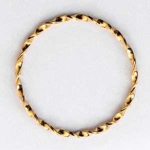 Quiet luxury classic twist bangle bracelet gold over sterling silver Technibond